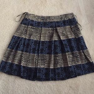 Blue and cream patterned skirt